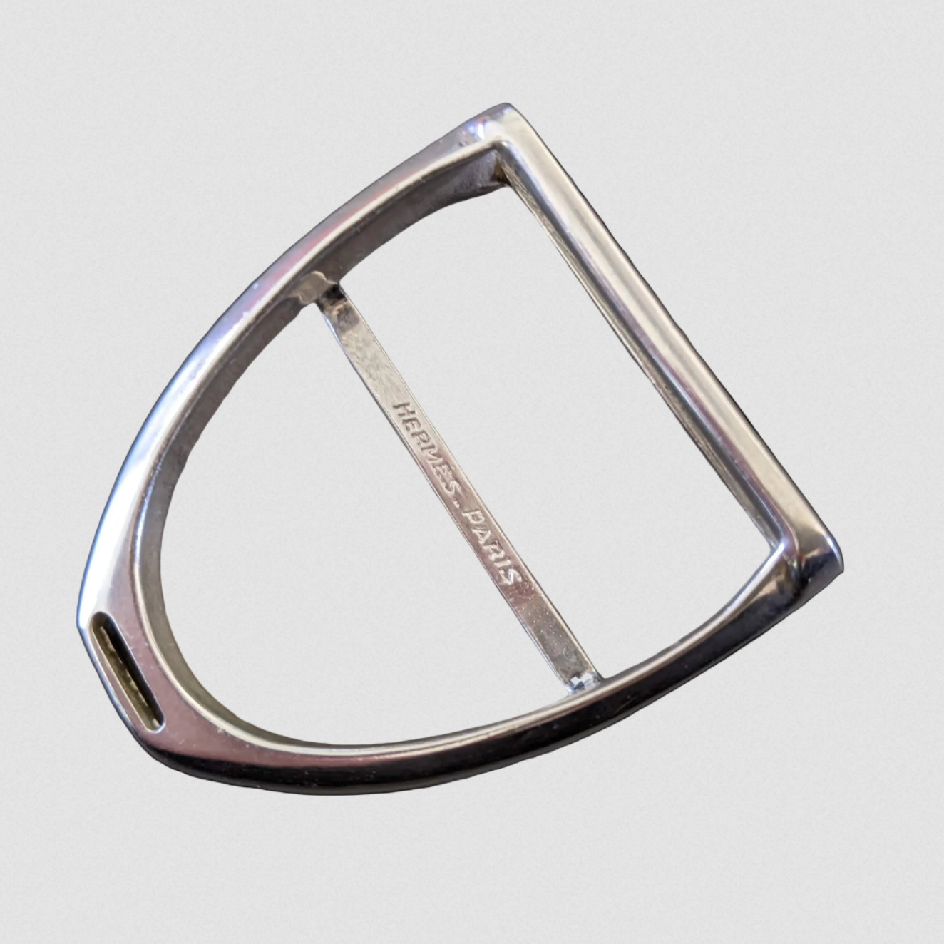 HERMES [JUTTA33] STIRRUP Vintage Sterling Silver Belt Buckle
