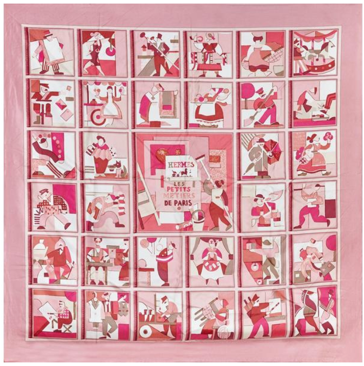 HERMES Lot of 20 Twill Silk Scarves 90 x 90 cm