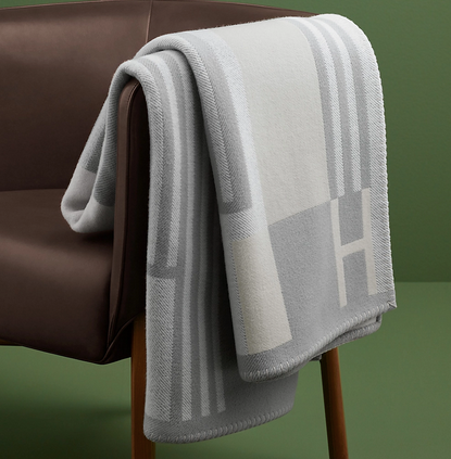 HERMES ITHAQUE Blanket Wool and Cashmere 140 x 180 cm