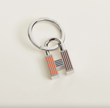 Hermes Plated Silver and Palladium Key Ring New!