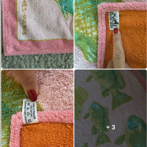 HERMES Rose Bali Terry Towels GM
