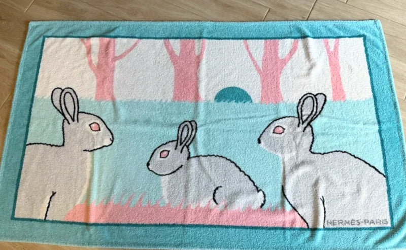 HERMES Les Lapins Terry Towels GM A20251111