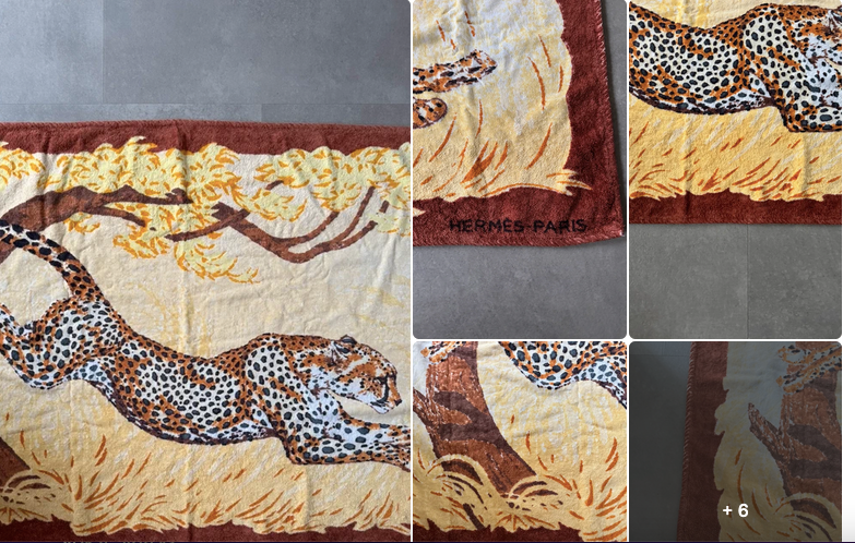 HERMES Leopard Beach Towel 90 x 150 cm A20260224