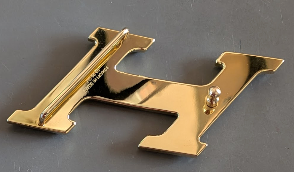 HERMES H Speed Belt Buckle 32 mm Permabrass Satin Finish Unworn