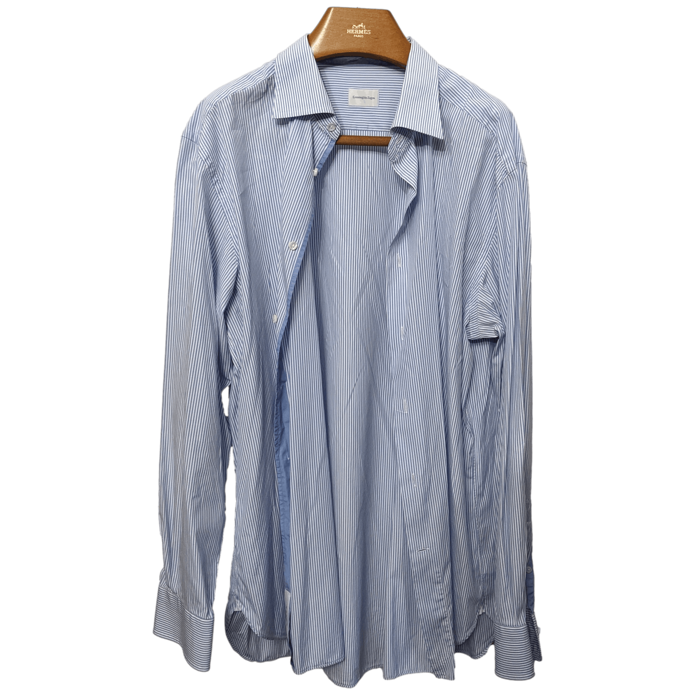 ERMENEGILDO ZEGNA Blue Men's Long Sleeves Shirt, Sz44