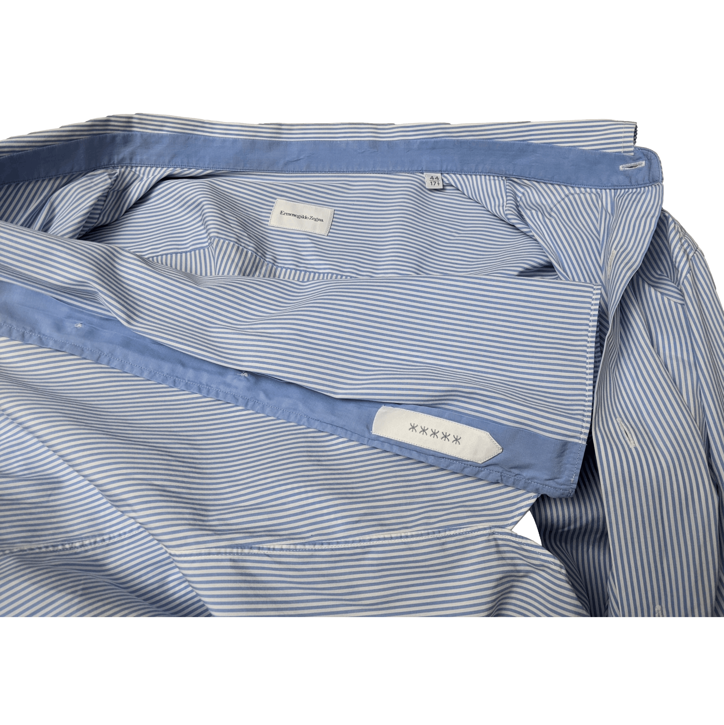 ERMENEGILDO ZEGNA Blue Men's Long Sleeves Shirt, Sz44
