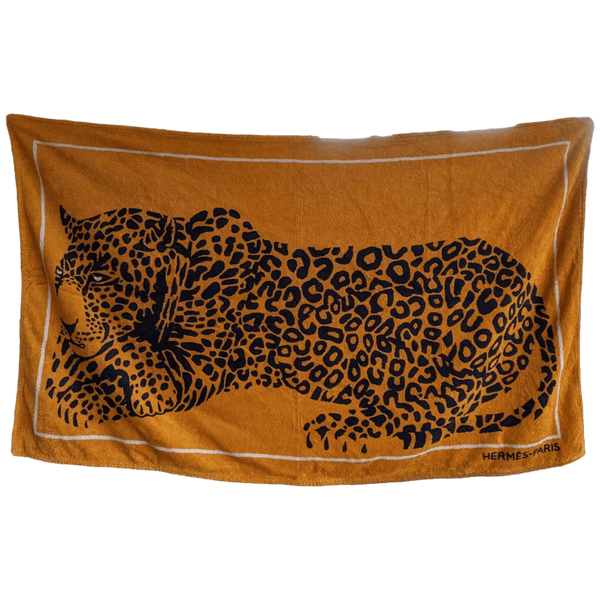 HERMES Leopard Terry Beach Towel 90 x 150 cm