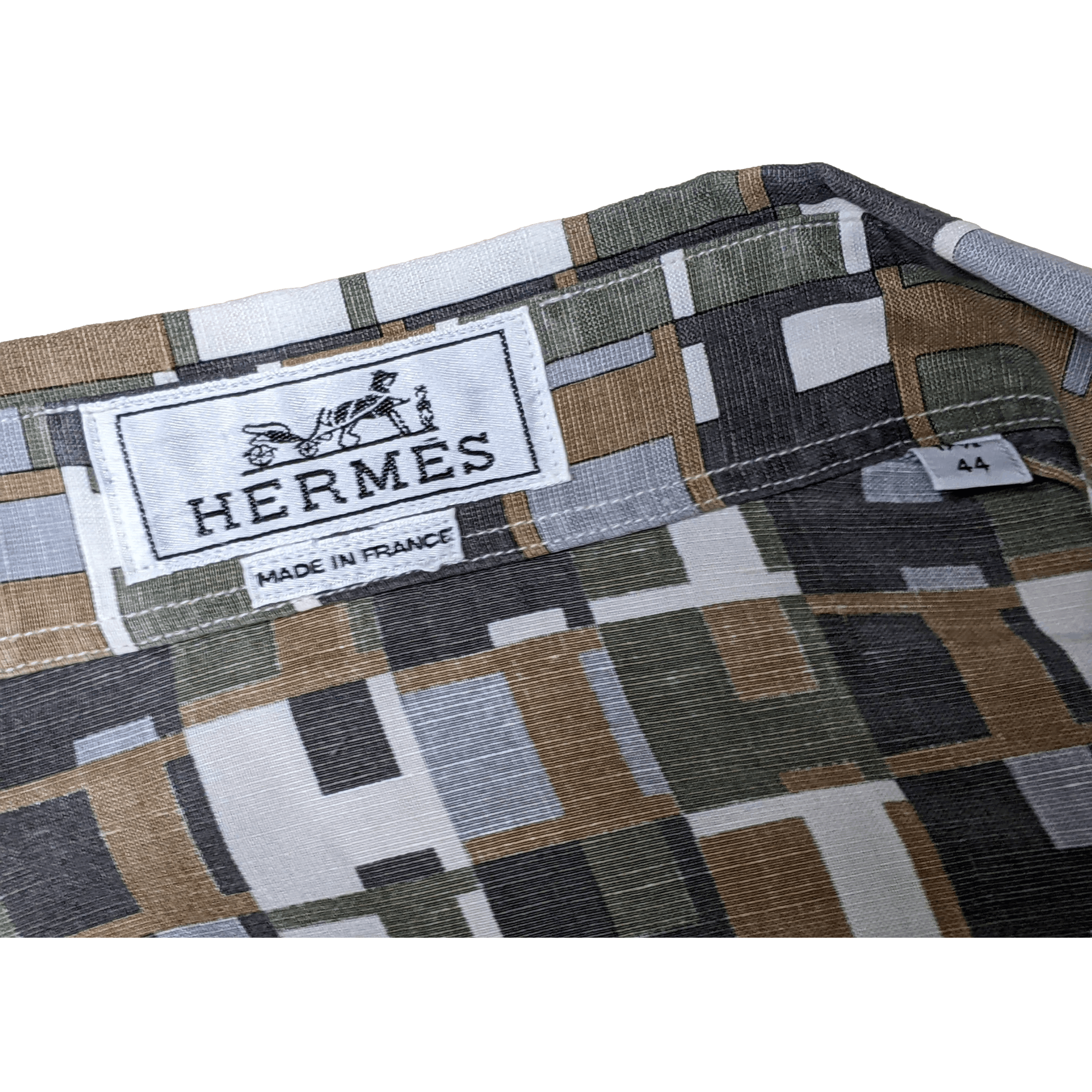 HERMES Modern SilkLinen Men's Long Sleeves Shirt, Sz44