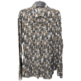 HERMES Modern SilkLinen Men's Long Sleeves Shirt, Sz44