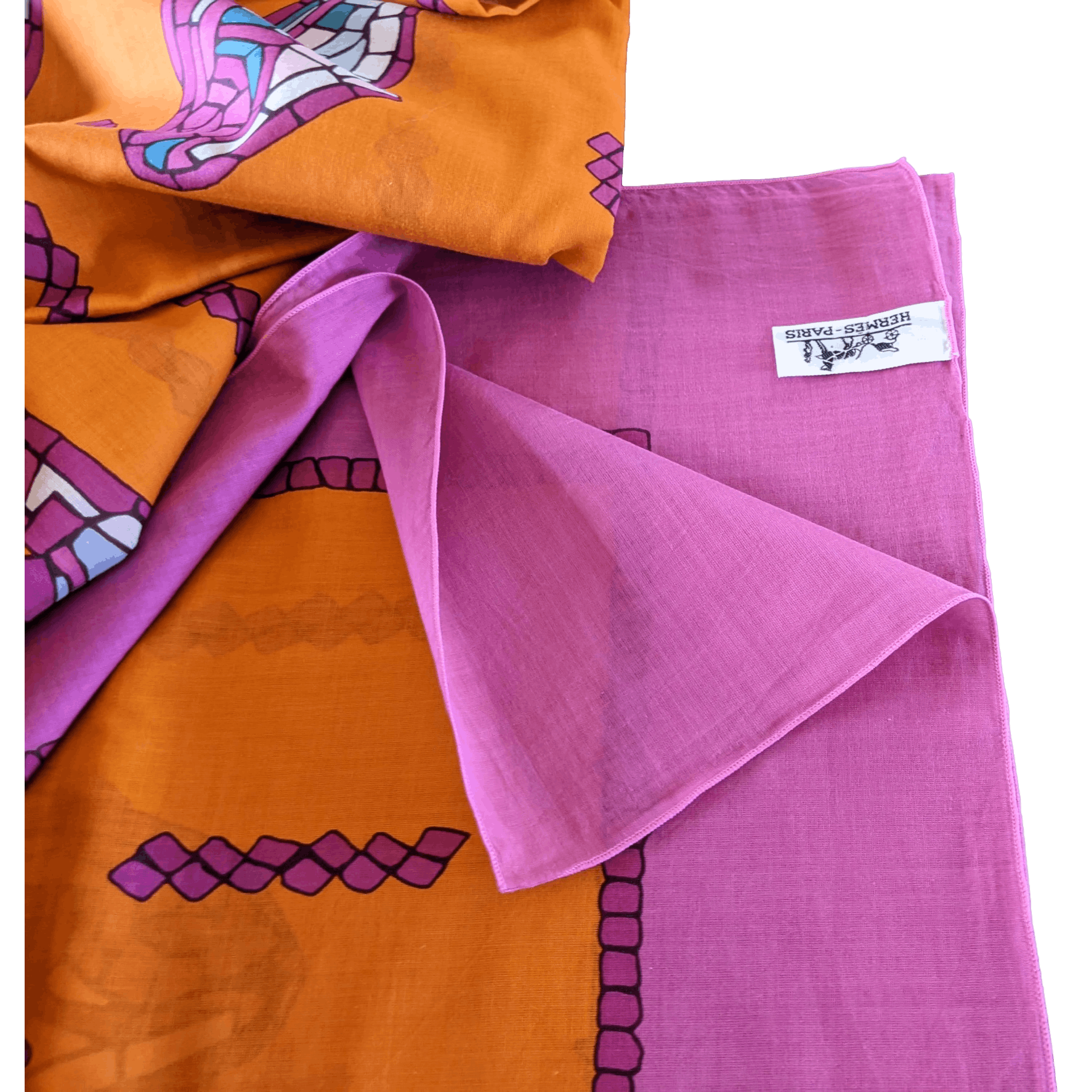 HERMES Mosaic Fish Cotton Pareo XXL