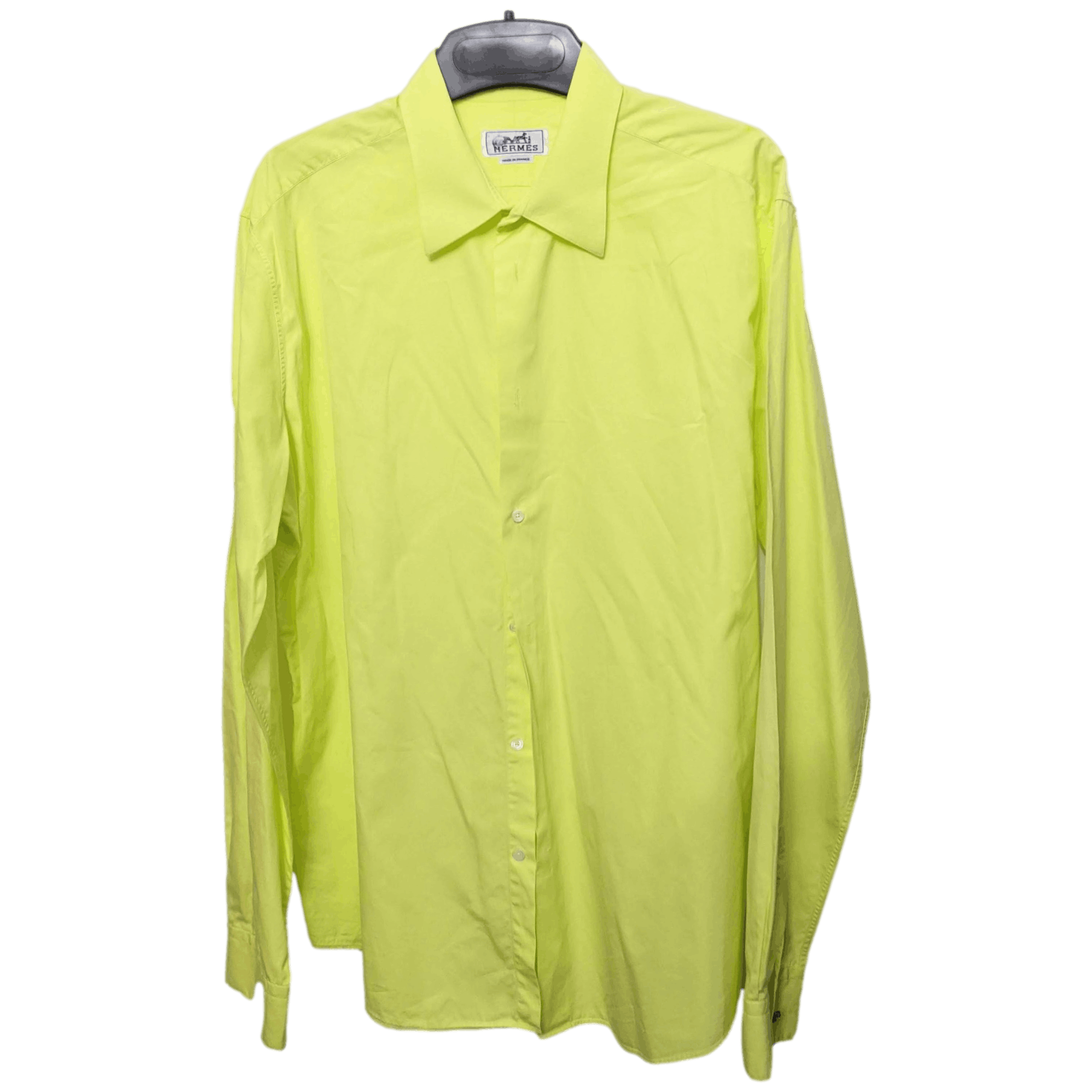 HERMES Neon Men's Long Sleeves Shirt, Sz44