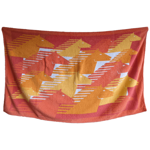 HERMES Orange Horses Terry Towel 90 x 150 cm