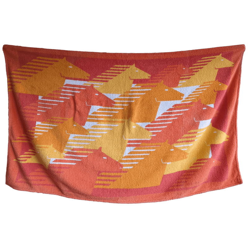 HERMES Orange Horses Terry Towel 90 x 150 cm