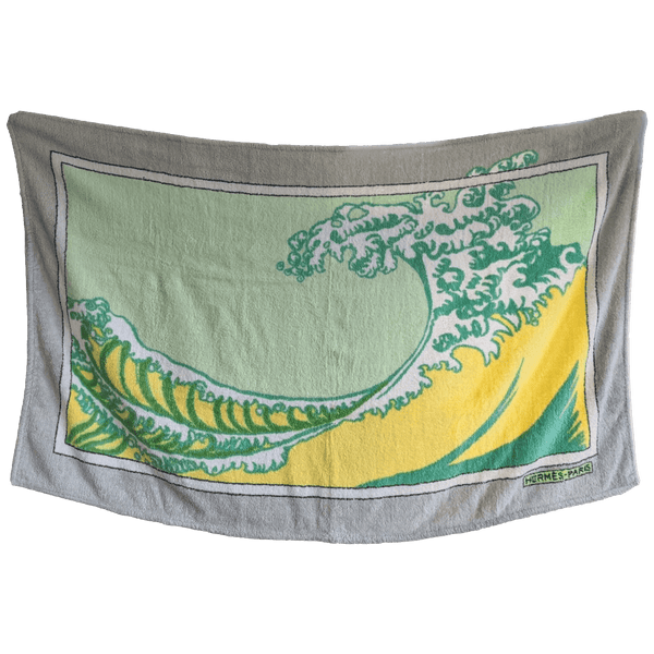 HERMES Tsunami Okusai Terry Beach Towel 90 x 150 cm