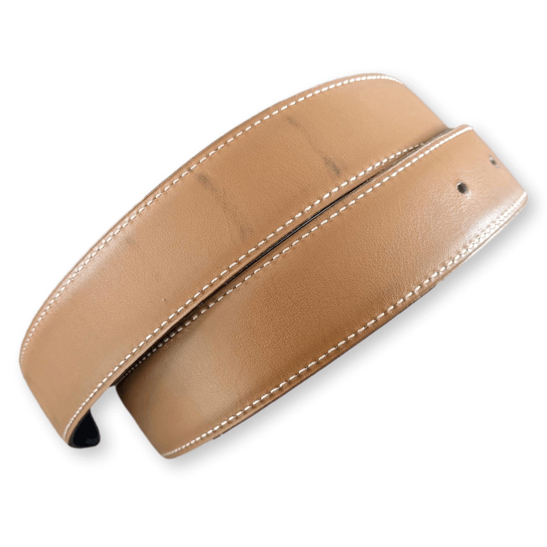 HERMES [JUTTA39] 1996 GoldNoir Box Reversible Leather Strap Belt 32 MM Sz72