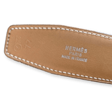 HERMES [JUTTA39] 1996 GoldNoir Box Reversible Leather Strap Belt 32 MM Sz72