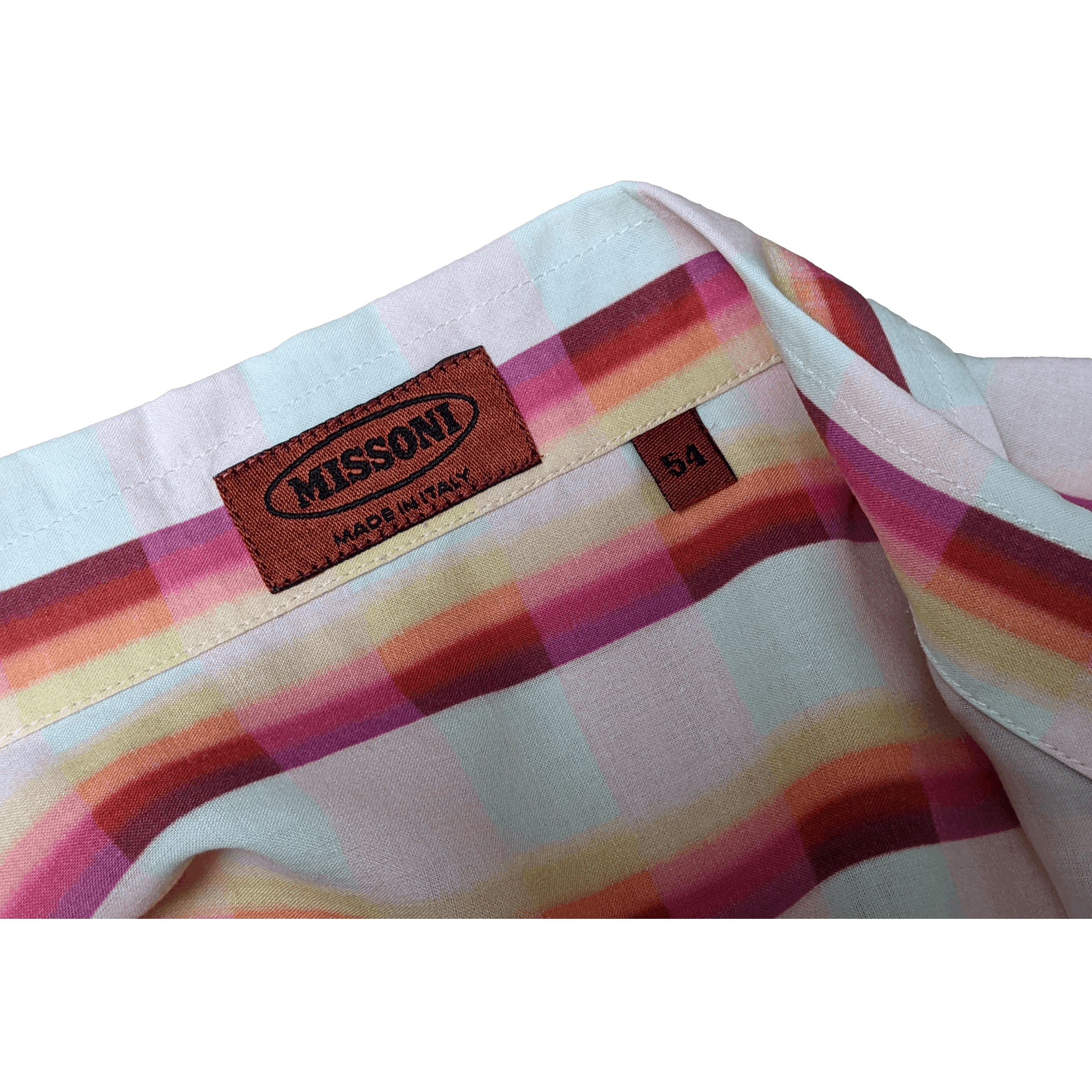 MISSONI Lined Cotton Men's Short Sleeves Shirt, Sz54