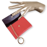 PATEK PHILIPPE Geneve PlumCoquelicot Leather Purse - Key Ring with Mirror