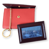 PATEK PHILIPPE Geneve PlumCoquelicot Leather Purse - Key Ring with Mirror