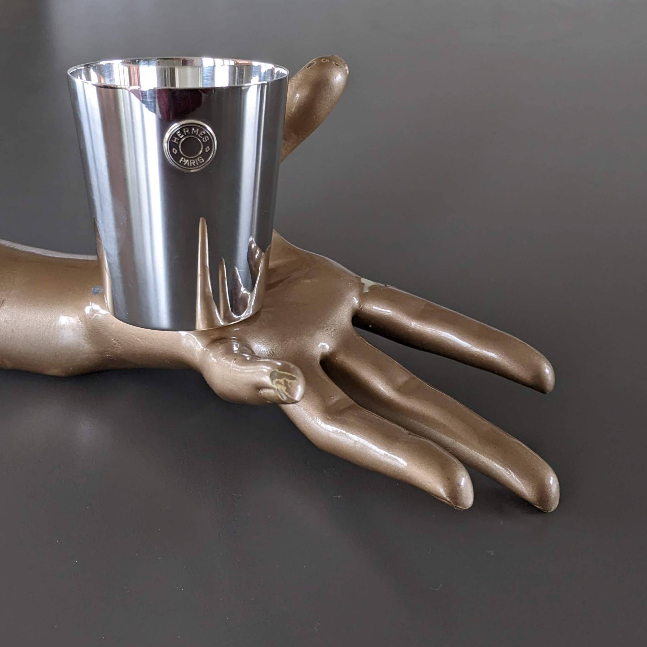 Hermes Silver Plated "Clou de Selle" Timbale, Pristine Condition!