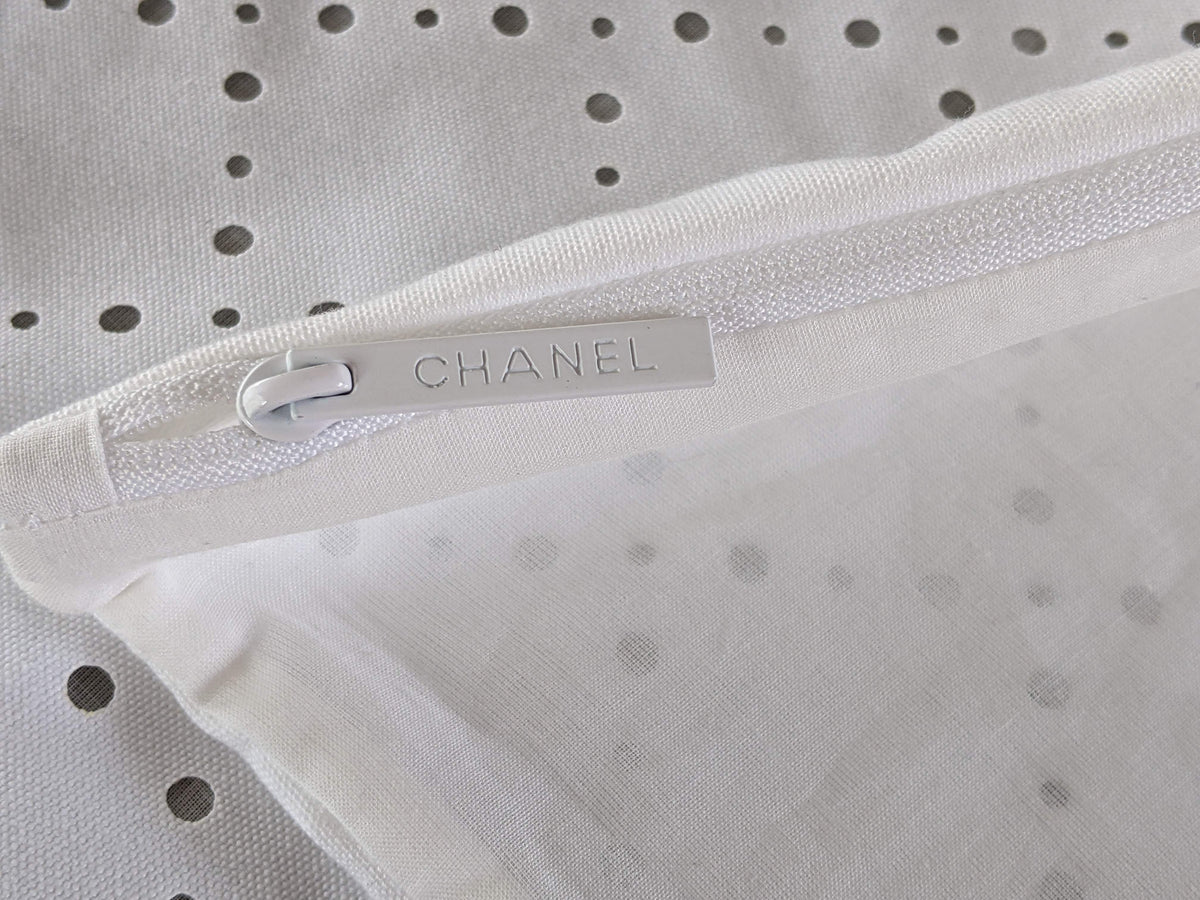 CHANEL White Perforated Zipped Dust Bag