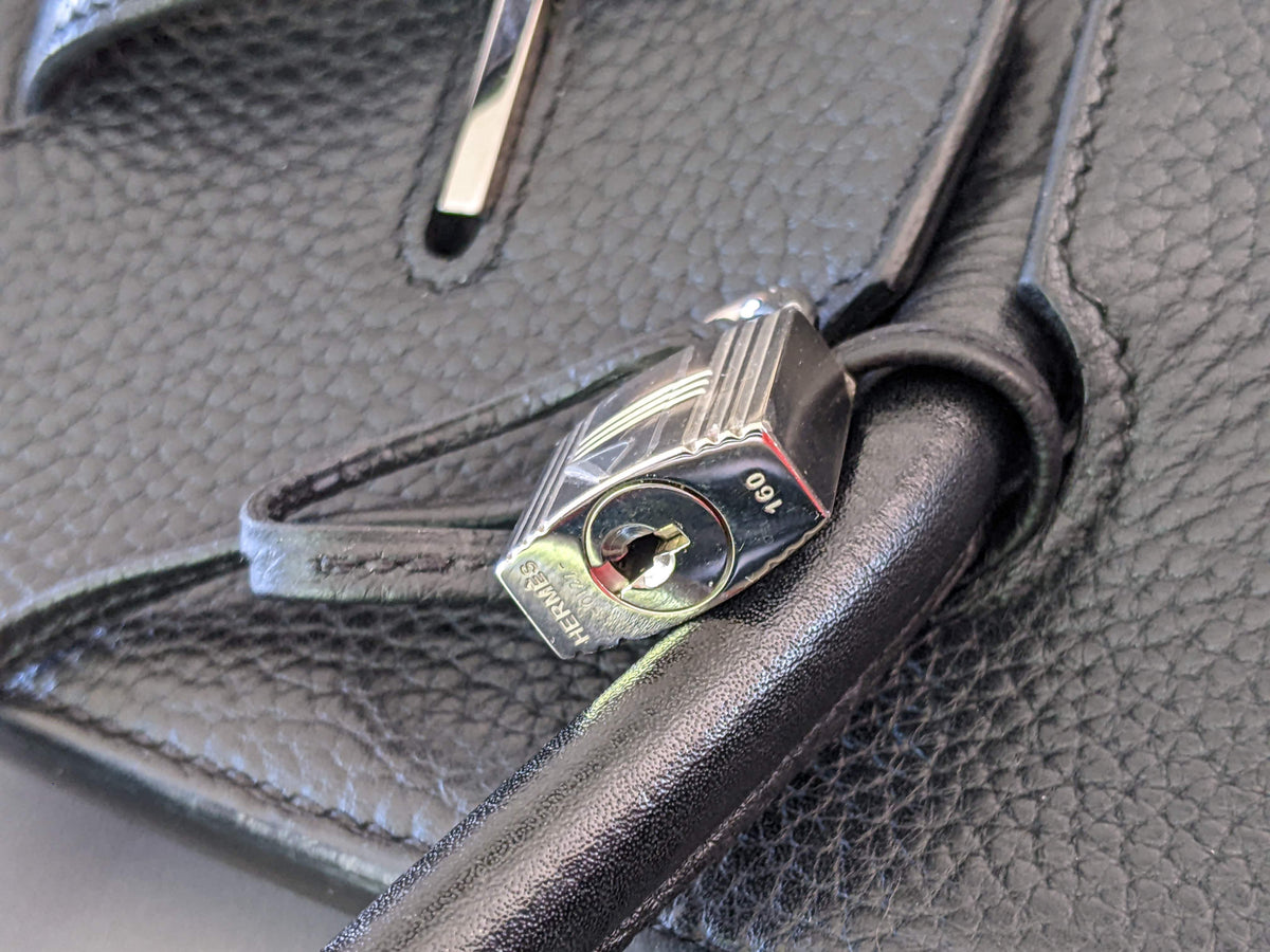 HERMES BIRKIN 35 Black Taurillon Clemence Bag PHW
