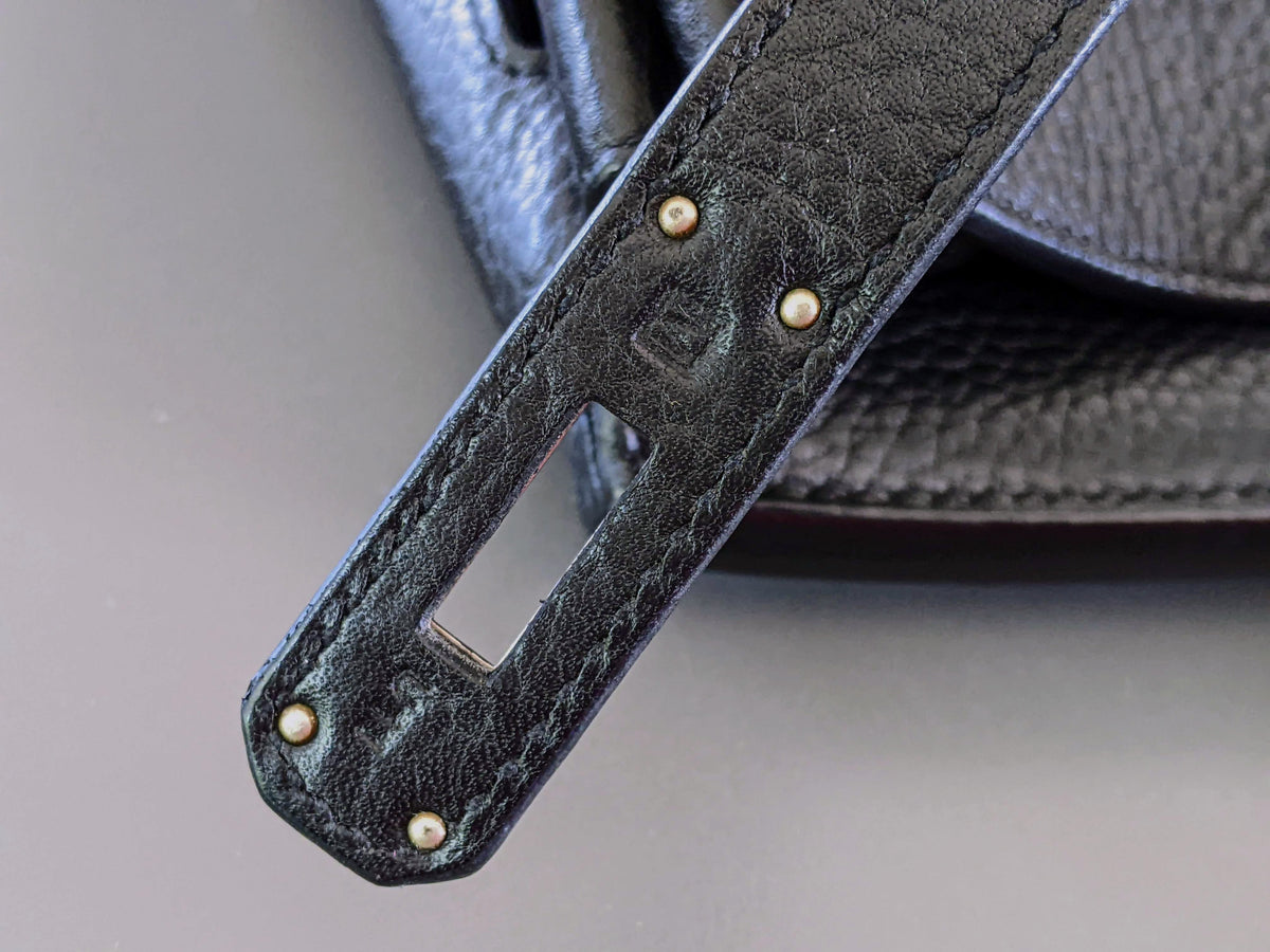 HERMES BIRKIN 35 Black Taurillon Clemence Bag PHW