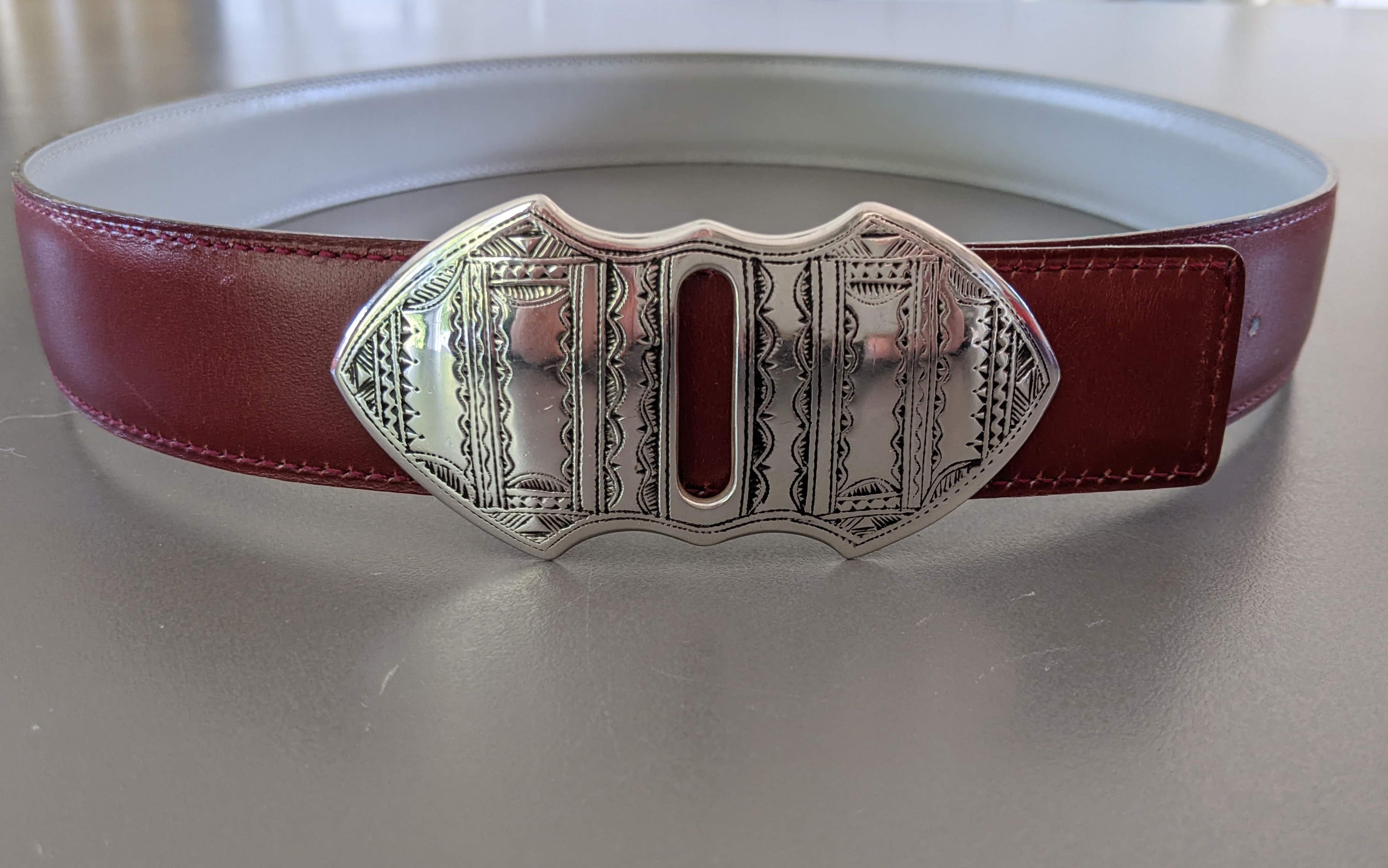 HERMES [JUTTA31] TOUAREG Sterling Silver AG925 Belt Buckle 32 mm
