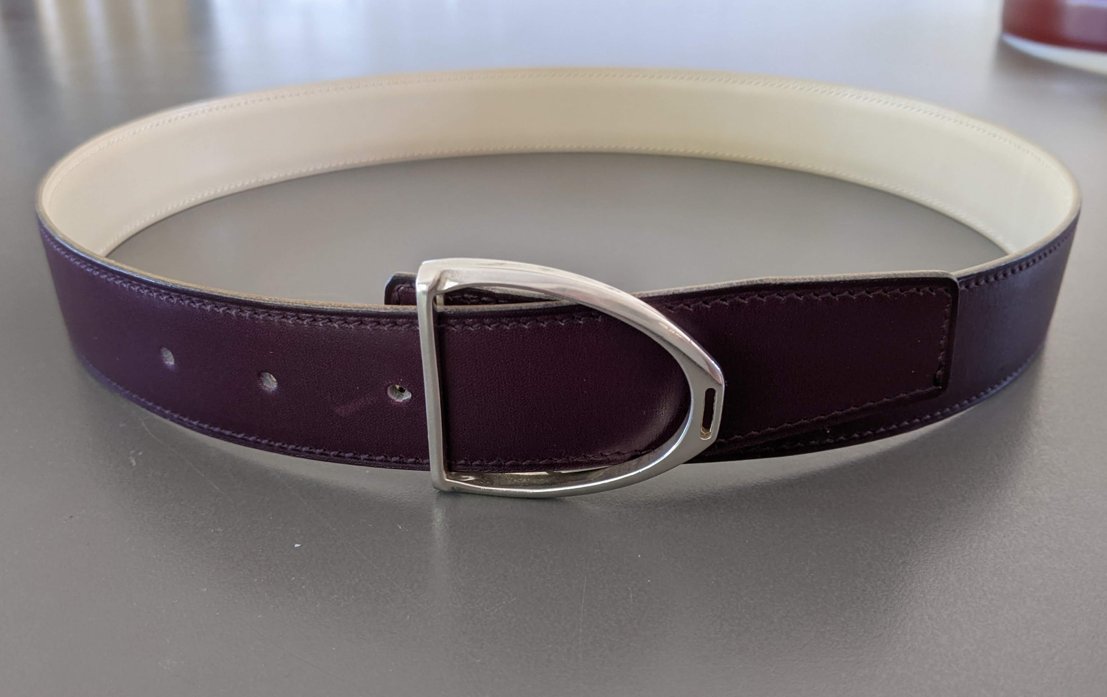 HERMES [JUTTA33] STIRRUP Vintage Sterling Silver Belt Buckle
