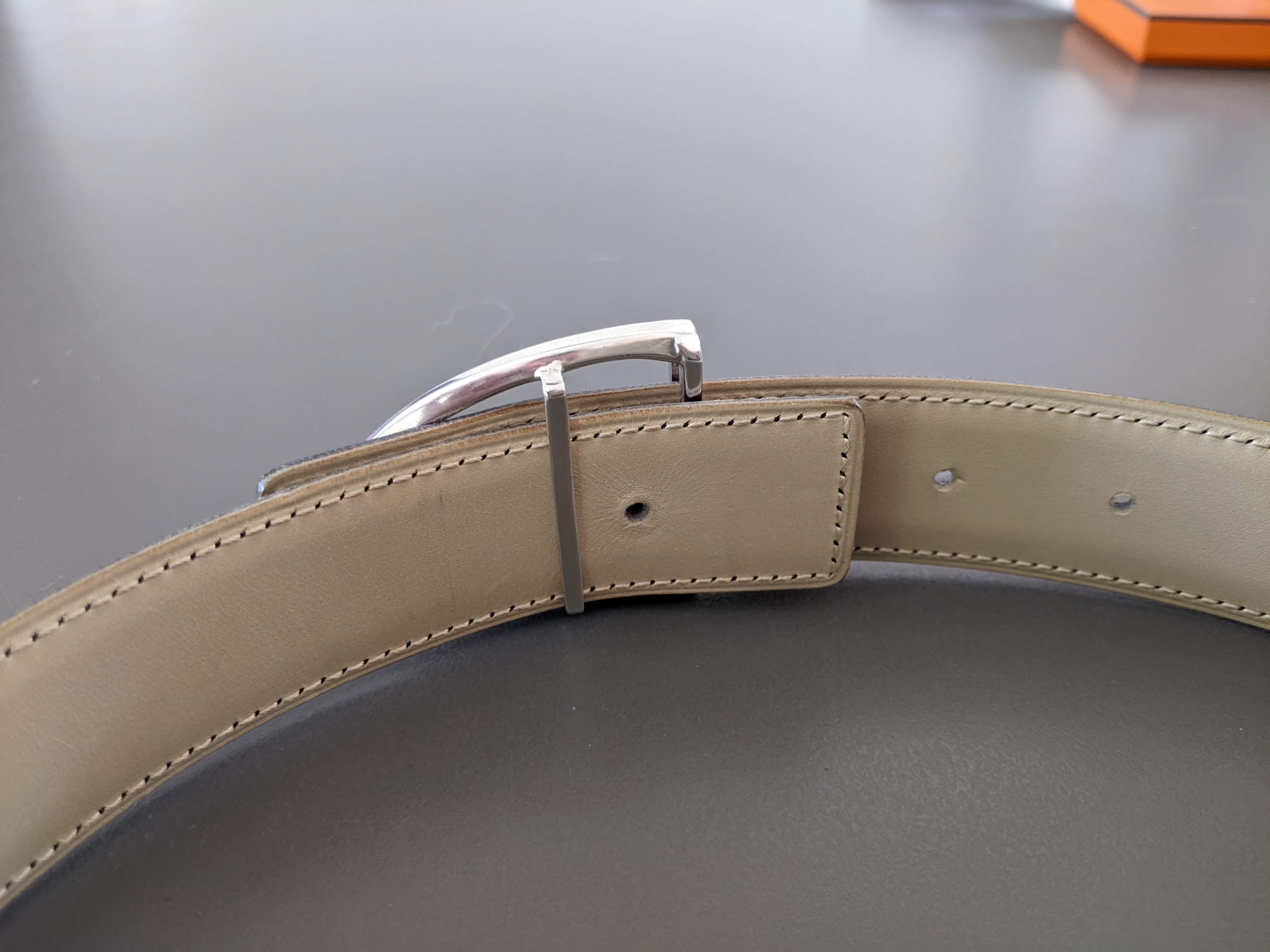 HERMES [JUTTA33] STIRRUP Vintage Sterling Silver Belt Buckle