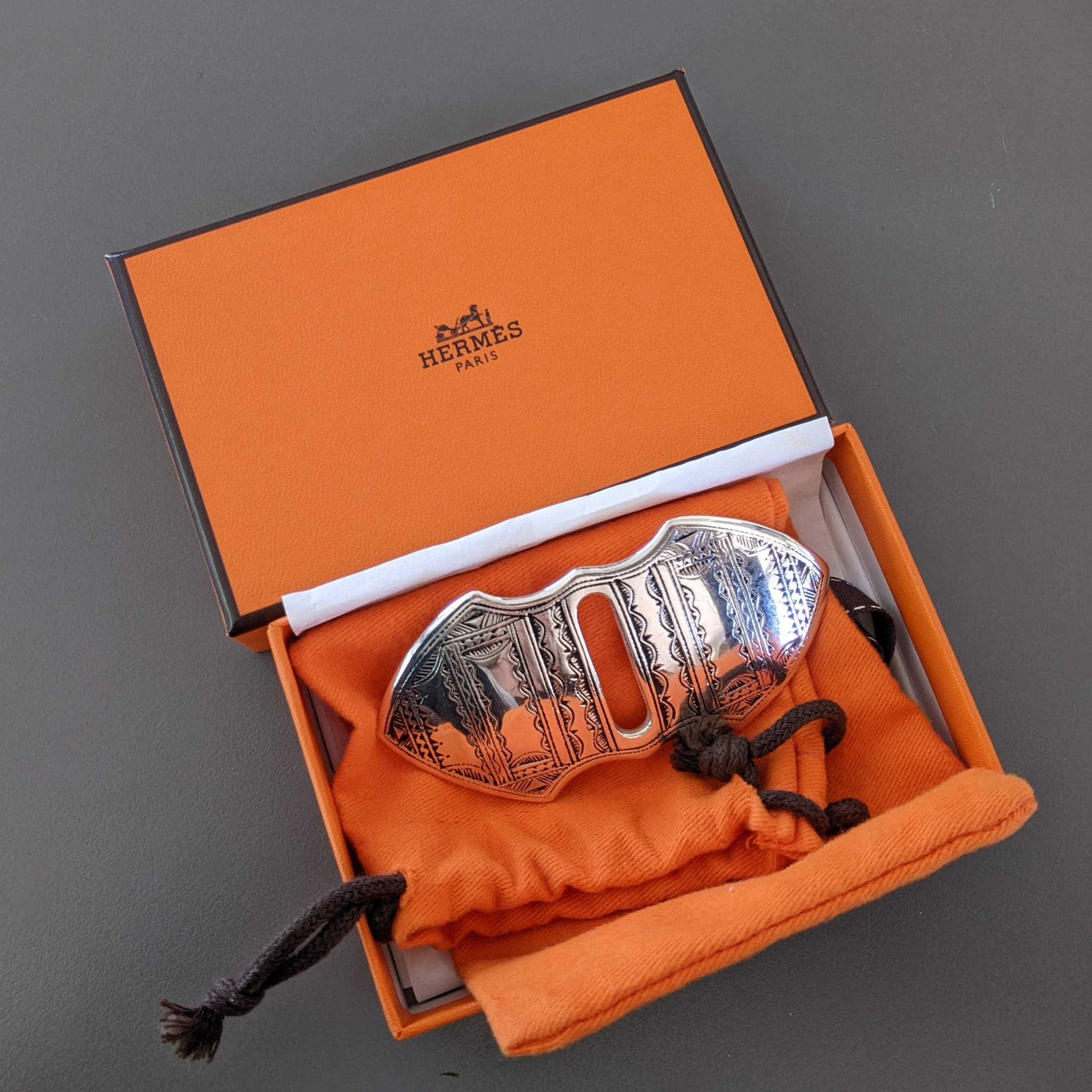 HERMES [JUTTA31] TOUAREG Sterling Silver AG925 Belt Buckle 32 mm