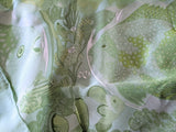 HERMES GRANDS FONDS DOUBLE FACE Green & Blanc Matte Overlay Mousseline 140 x 140 cm, RARE!, RARE!