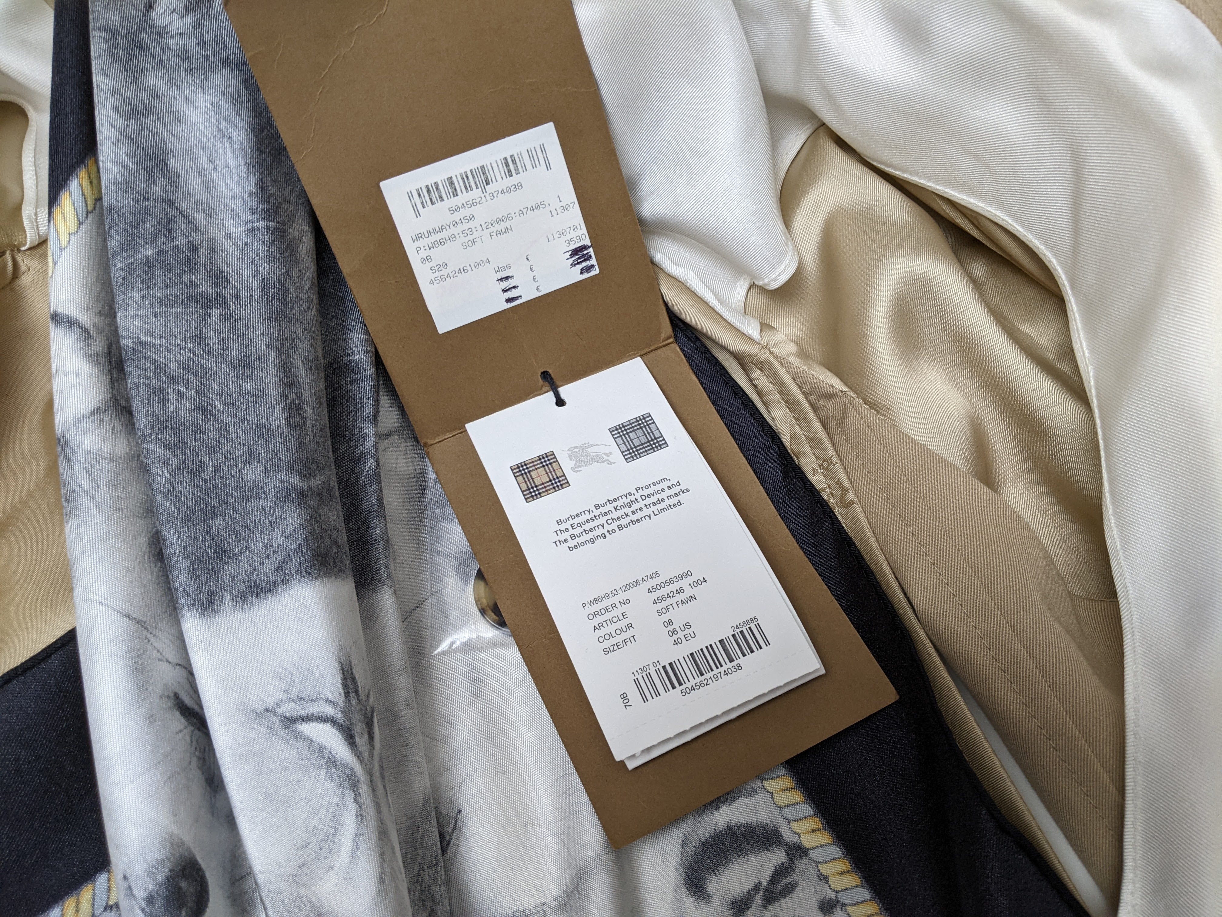BURBERRY ANIMALIA Printed Twill Trench Coat Sz36