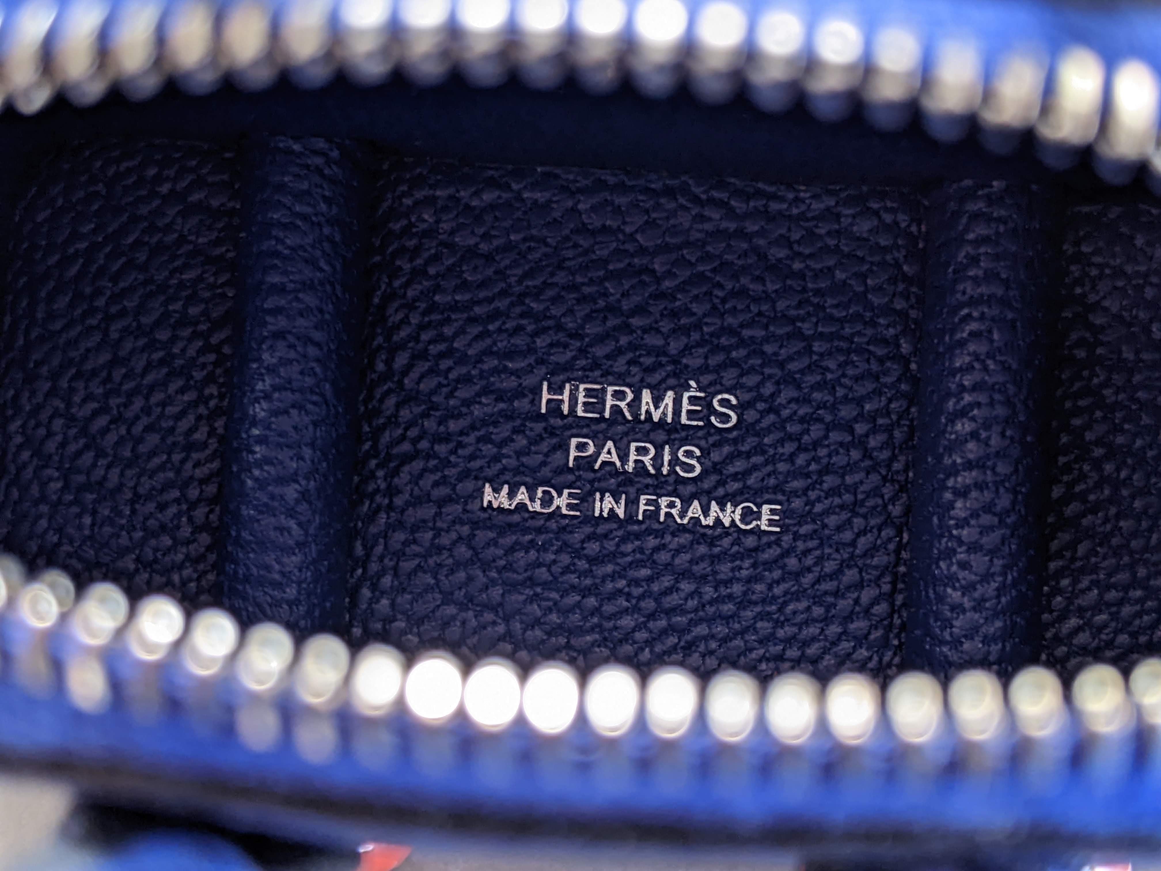HERMES BOLIDE ON WHEELS 2022 Bleu Electrique Veau Tadelakt Bag Charm