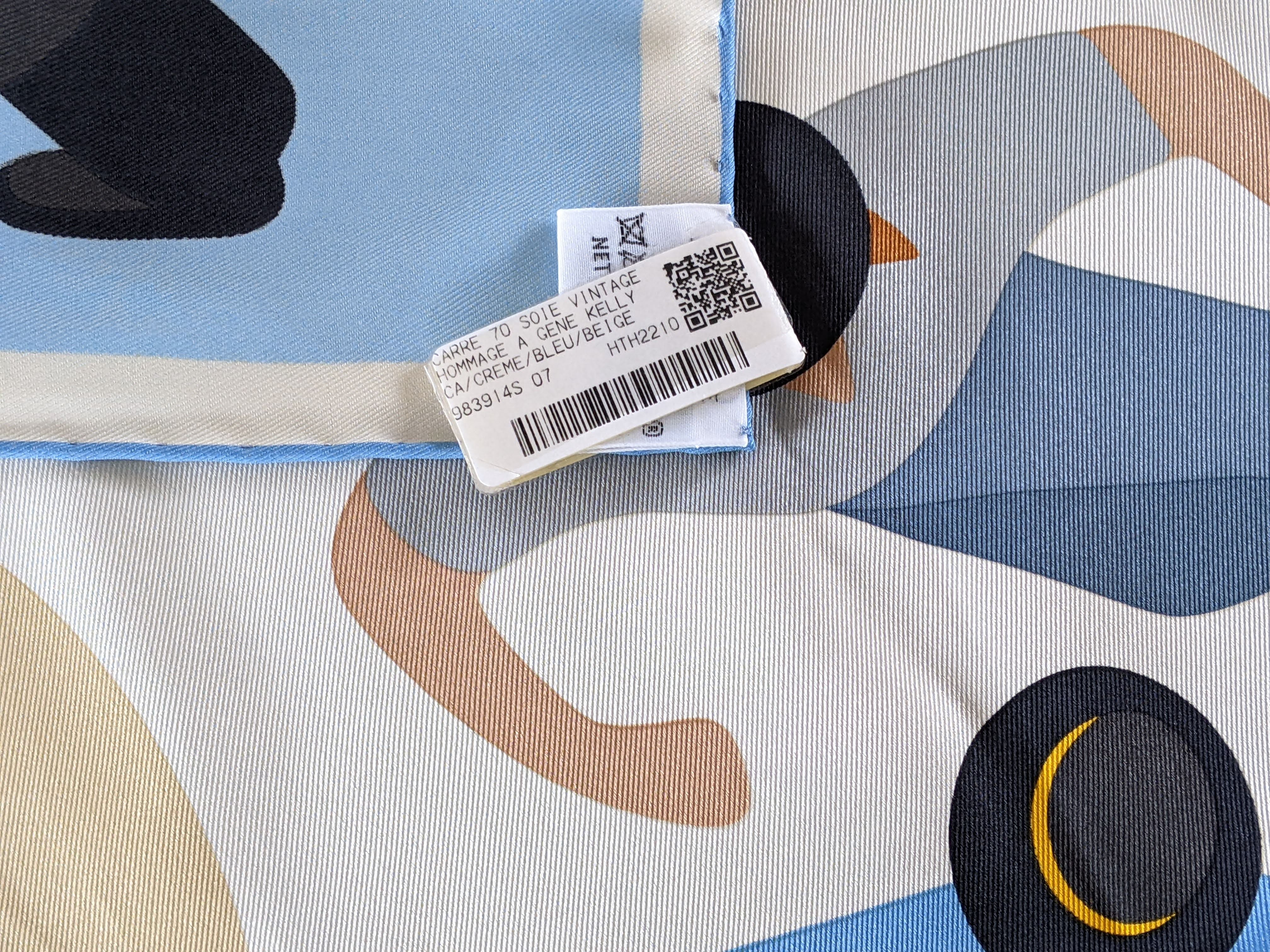 HERMES HOMMAGE A GENE KELLY [D1023.9] Vintage Silk Scarf 70 x 70 cm