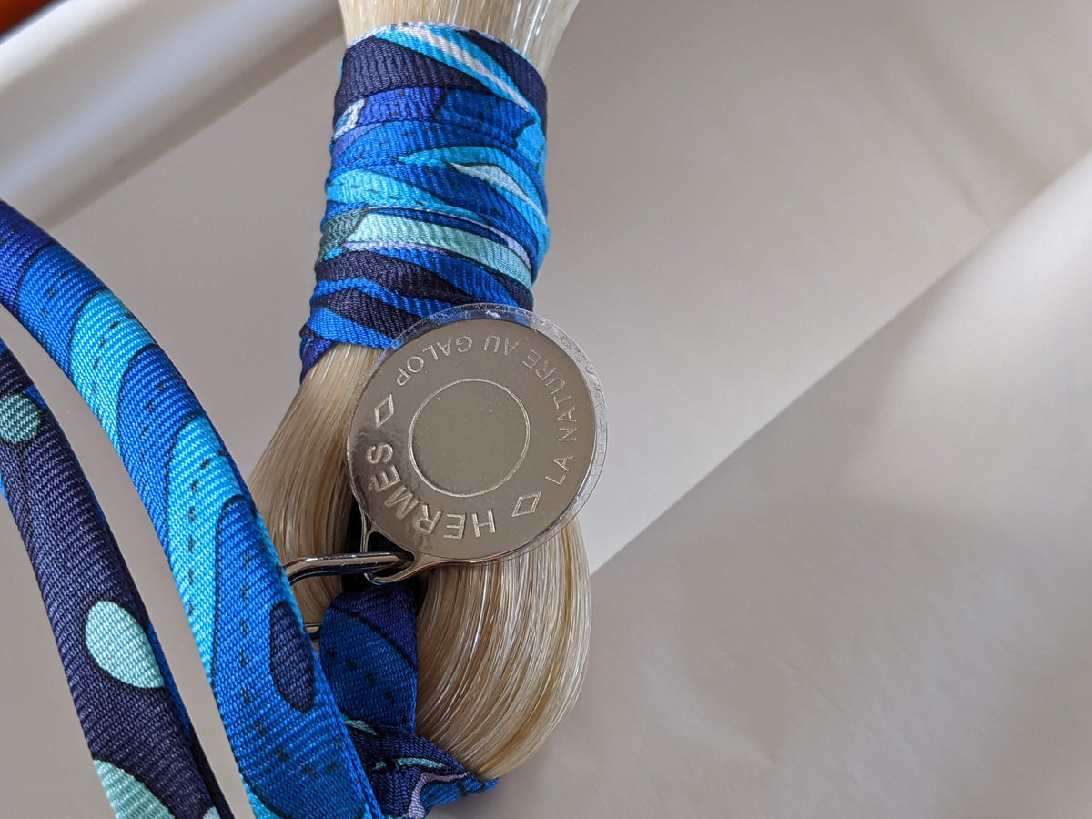 HERMES Natural Crinoline "La Nature au Galop" Silk Bridle Tassel Bag Charm Rare, NIB!