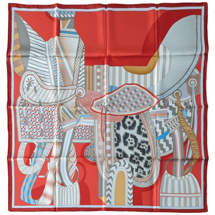 HERMES Lot de 2 Twll Silk Scarves  90 x 90 cm