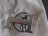 HERMES Plated Silver and Palladium "Mini H" 24 mm Buckle, BNEW in White Box.