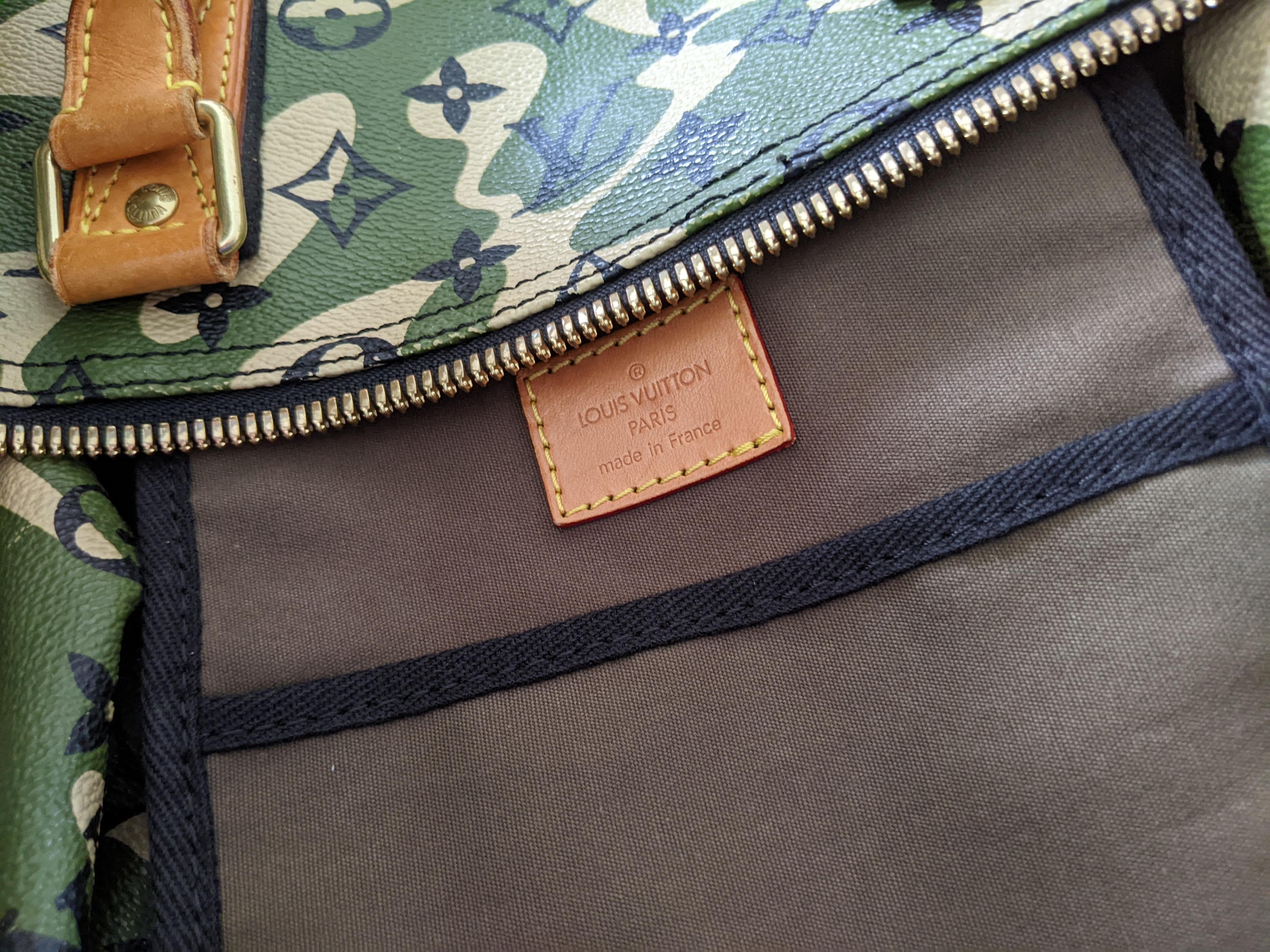 Louis Vuitton x Takashi Murakami 2008 Monogram Camouflage Duffle Bag