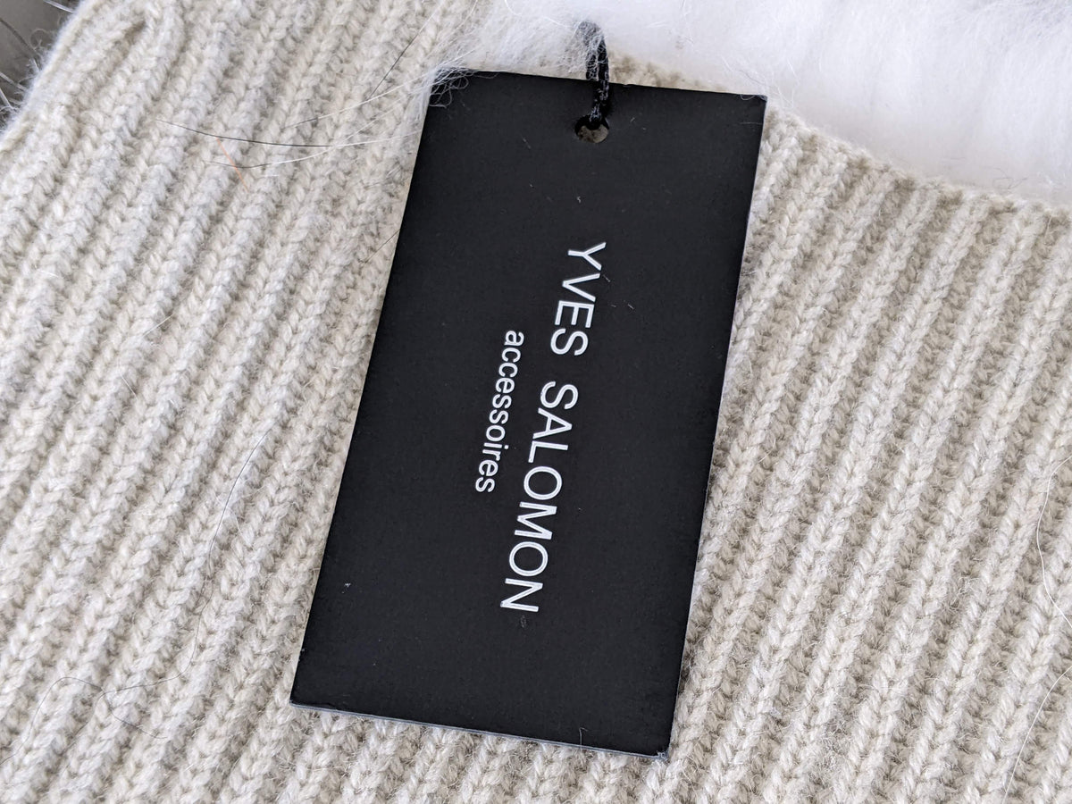 YVES SALOMON Ivoire Wool/ Cashmere - Marmot Fur Echarpe Tour de Cou