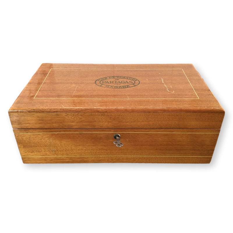 PARTAGAS Vintage Blond Wood "Assorted Humidors" Boite à Cigares with Key, Made in Cuba