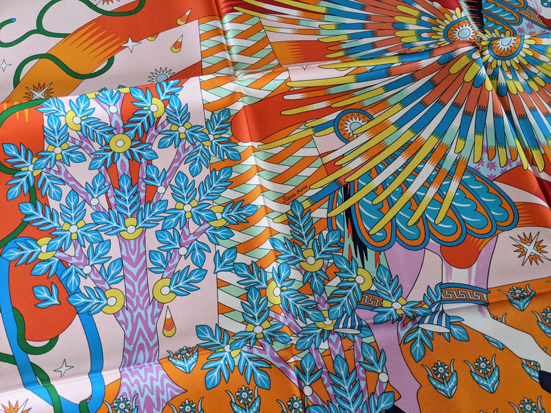 HERMES 2020 La Source de Pegase Twill Silk Scarf 90 x 90 cm,