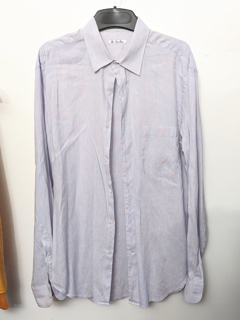 LORO PIANA Lined Men's Long Sleeves Shirt, Sz44