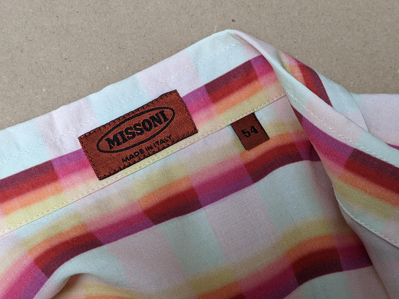 MISSONI Lined Cotton Men's Short Sleeves Shirt, Sz54