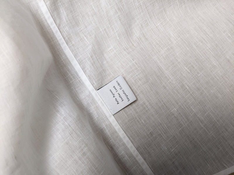 HERMES White Linen Men's Long Sleeves Shirt, Sz44