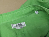 HERMES Green Linen Men's Long Sleeves Shirt, Sz44