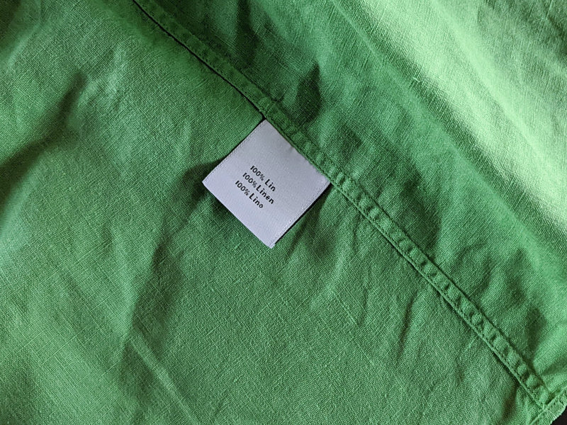 HERMES Green Linen Men's Long Sleeves Shirt, Sz44