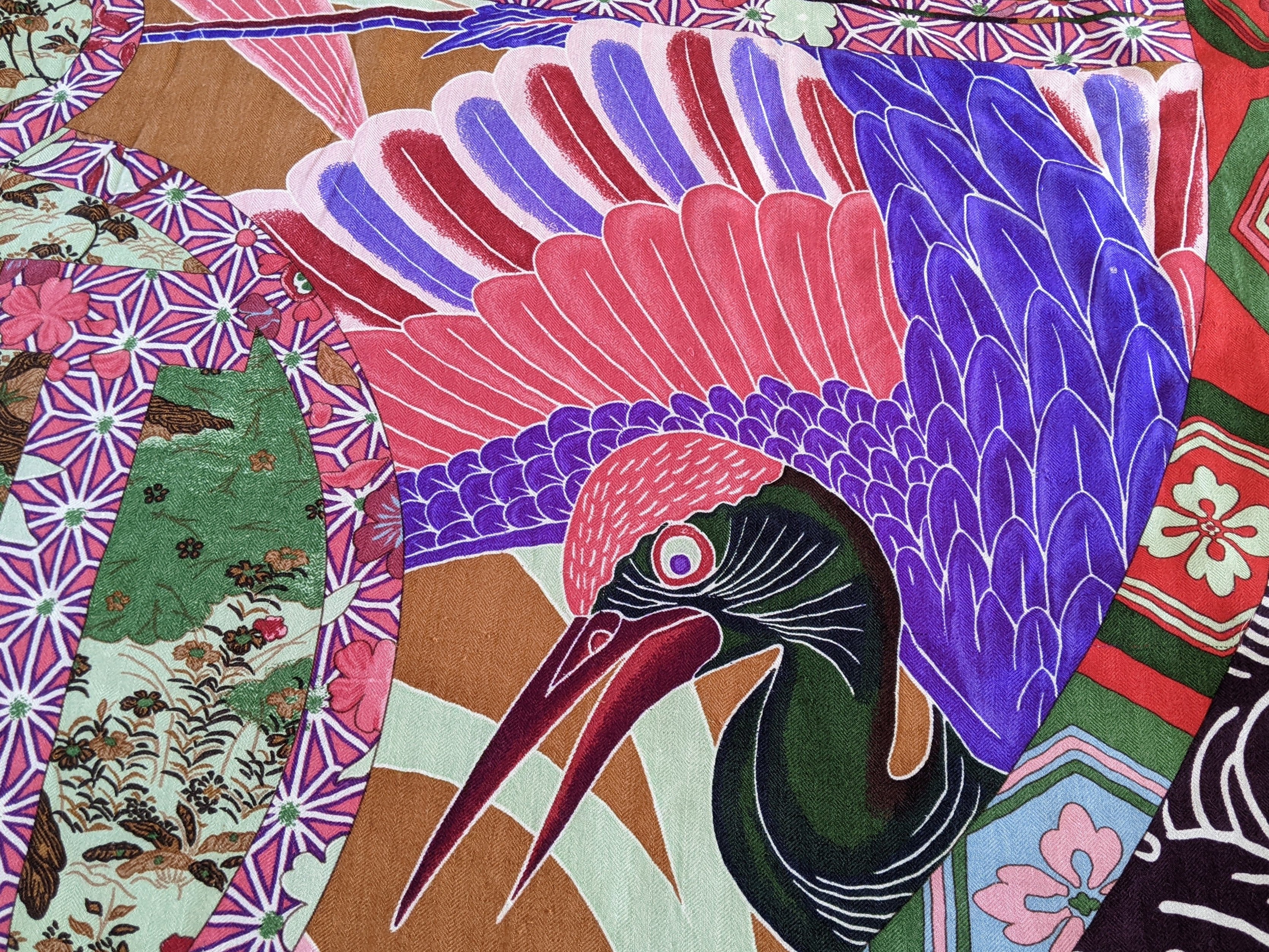 HERMES 2012 Ex-Libris en Kimonos Cashmere Shawl 140 x 140 cm