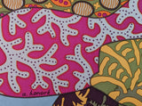 HERMES 2011 Fuchsia/Blue Fleurs d'Indiennes Twill Scarf 90 x 90 cm