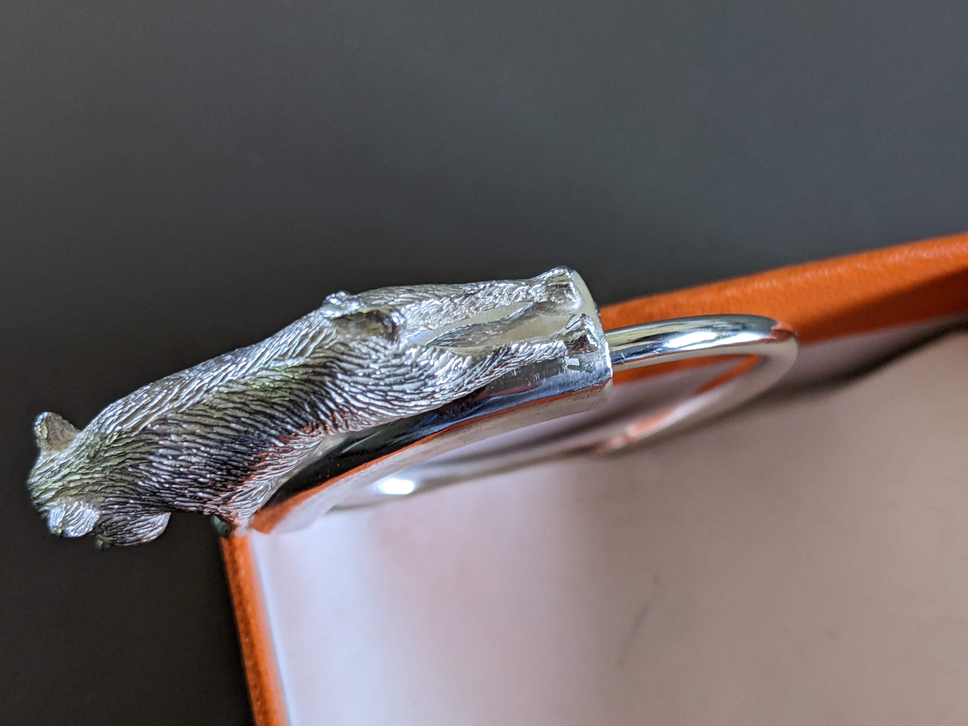 HERMES Vintage Wild Boar Key Ring, Rare!